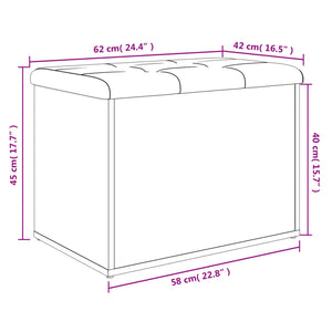 Παγκάκι Αποθήκευσης Γκρι Sonoma 62x42x45 εκ. Επεξεργασμένο Ξύλο - Pakobazaar