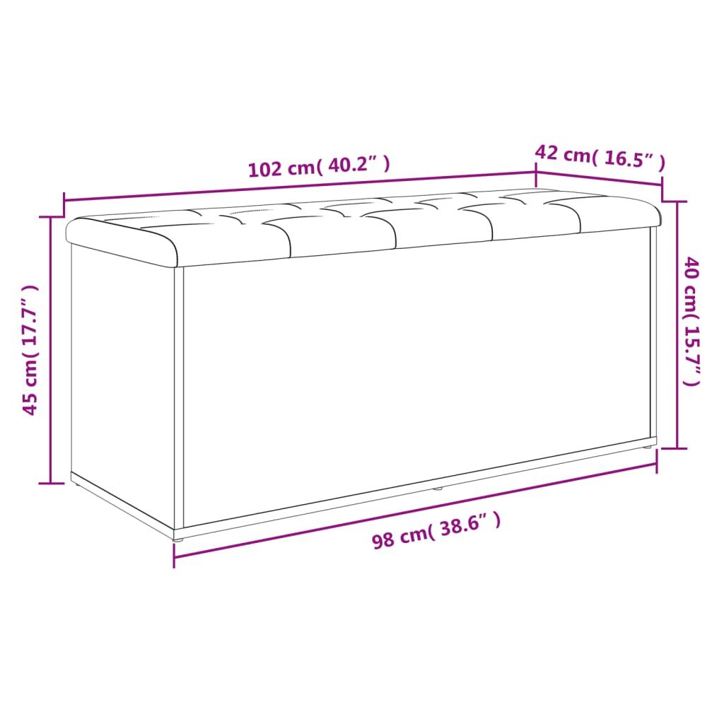 Παγκάκι Αποθήκευσης Γκρι Σκυροδεμ. 102x42x45 εκ. Επεξεργ. Ξύλο - Pakobazaar