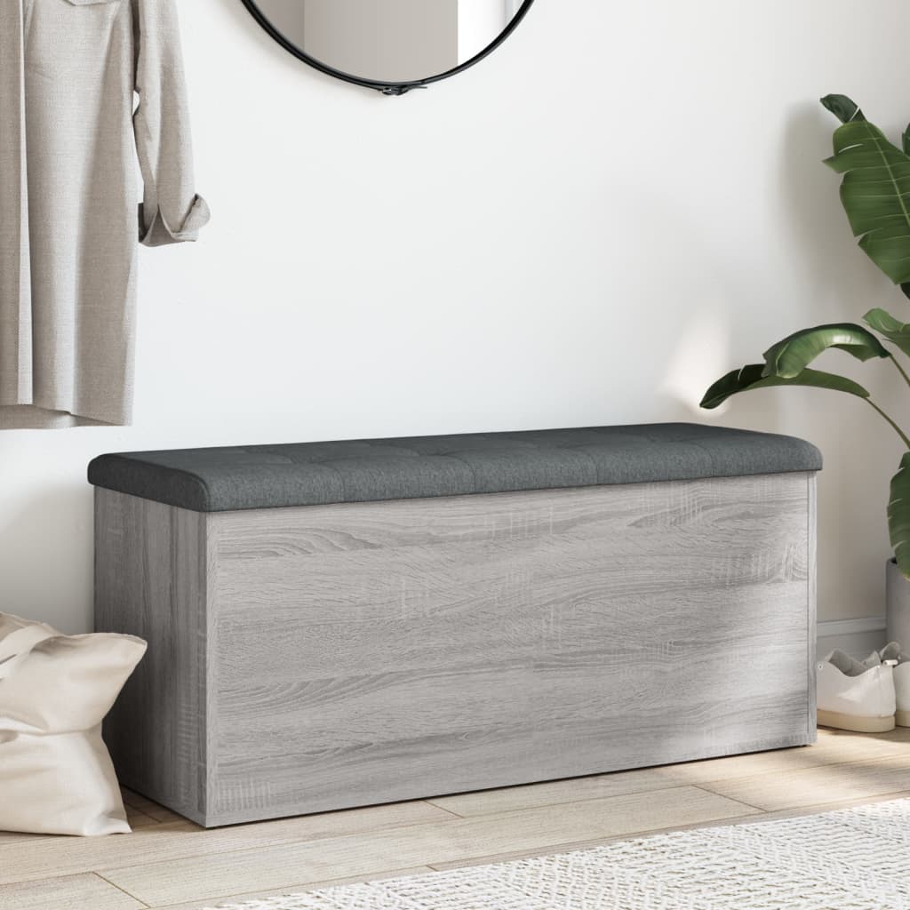 Παγκάκι Αποθήκευσης Γκρι Sonoma 102x42x45 εκ Επεξεργασμένο Ξύλο - Pakobazaar