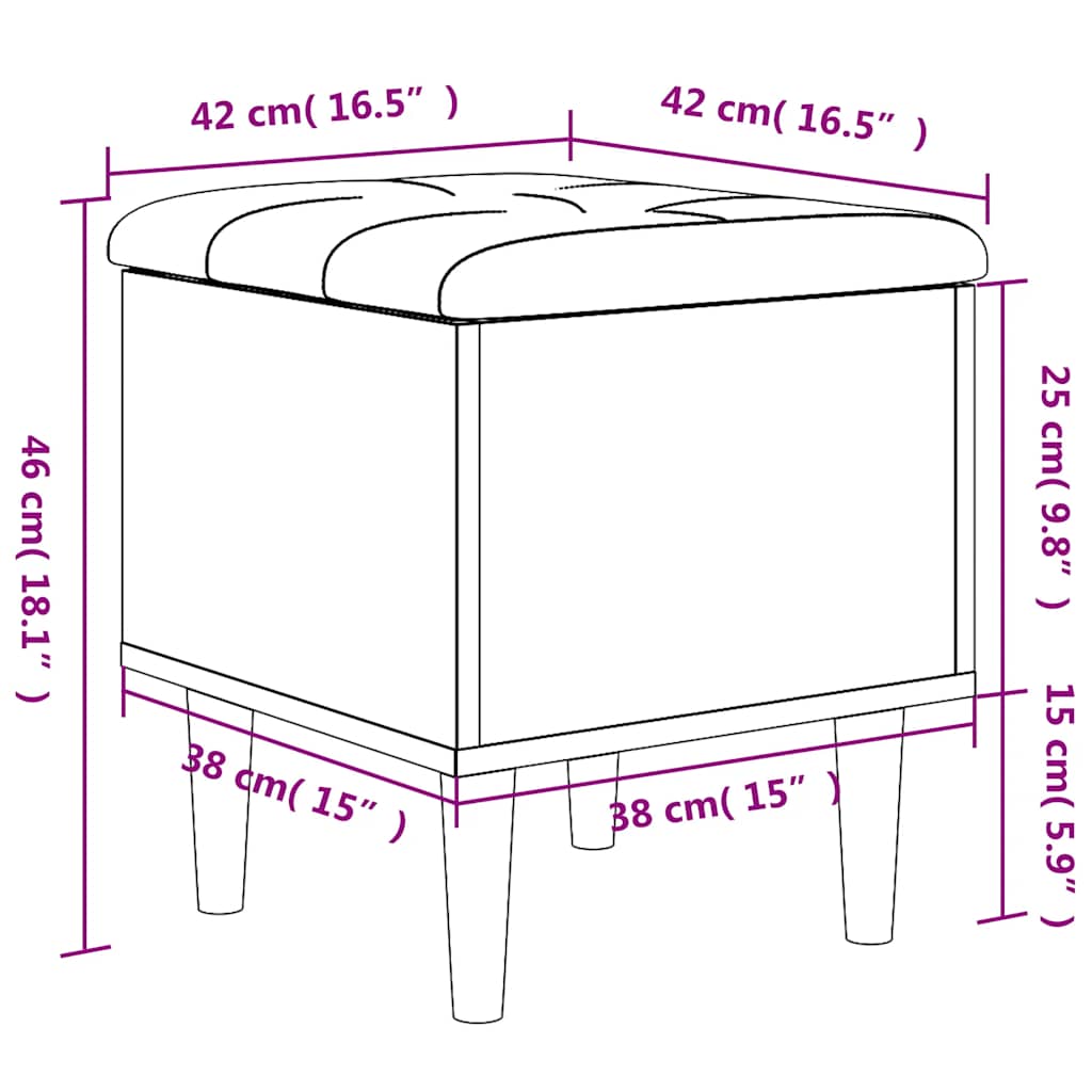 Παγκάκι Αποθήκευσης Γκρι Σκυροδεμ. 42x42x46 εκ. Επεξεργ. Ξύλο - Pakobazaar
