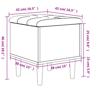 Παγκάκι Αποθήκευσης Καφέ Δρυς 42 x 42 x 46 εκ. Επεξεργ. Ξύλο - Pakobazaar