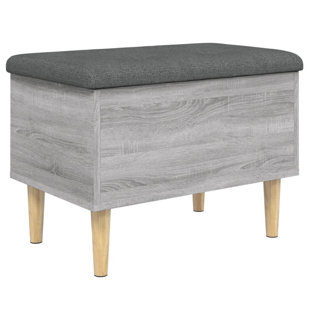 Παγκάκι Αποθήκευσης Γκρι Sonoma 62x42x46 εκ. Επεξεργασμένο Ξύλο
