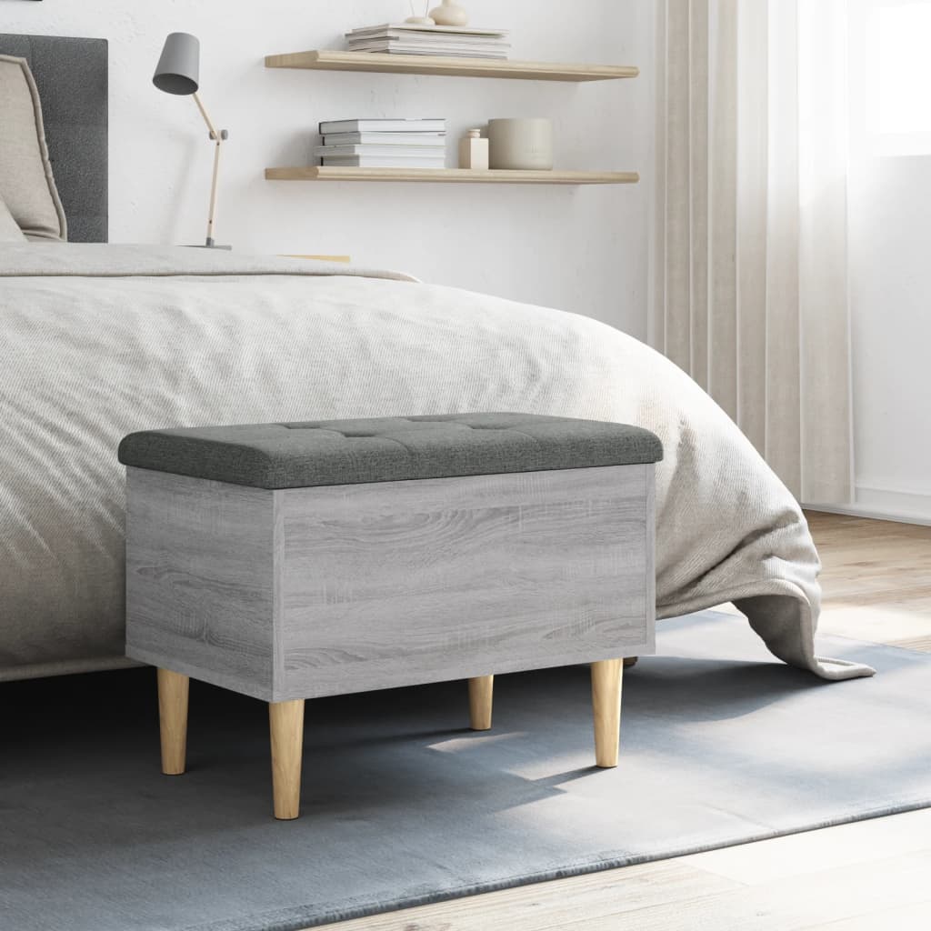 Παγκάκι Αποθήκευσης Γκρι Sonoma 62x42x46 εκ. Επεξεργασμένο Ξύλο