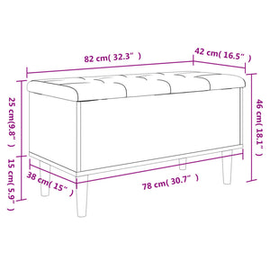 Παγκάκι Αποθήκευσης Καπνιστή Δρυς 82x42x46 εκ. από Επεξ. Ξύλο