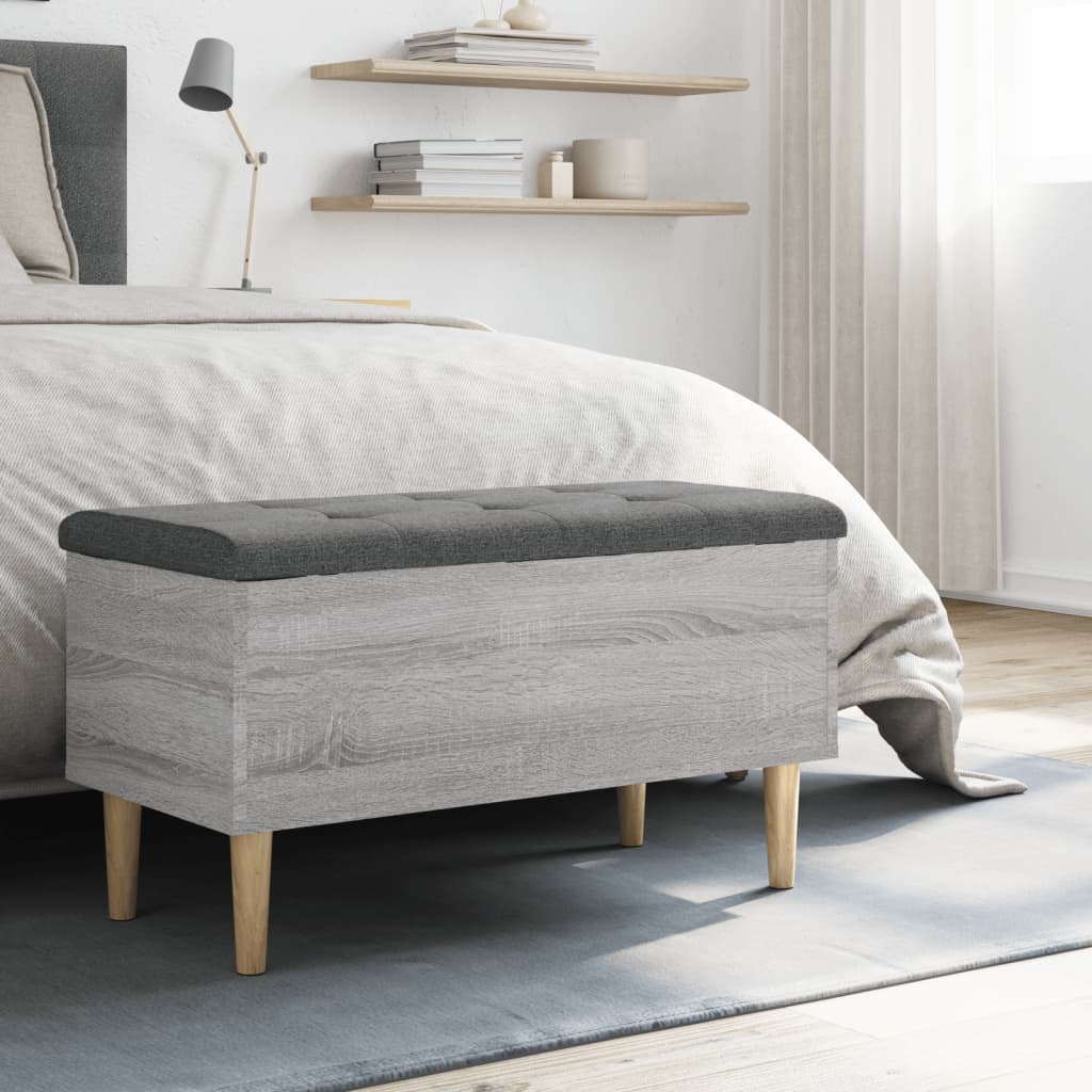 Παγκάκι Αποθήκευσης Γκρι Sonoma 82x42x46 εκ. Επεξεργασμένο Ξύλο - Pakobazaar