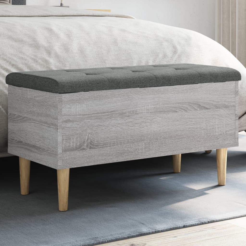 Παγκάκι Αποθήκευσης Γκρι Sonoma 82x42x46 εκ. Επεξεργασμένο Ξύλο - Pakobazaar