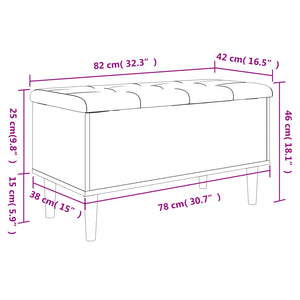 Παγκάκι Αποθήκευσης Καφέ Δρυς 82x42x46 εκ. από Επεξ. Ξύλο