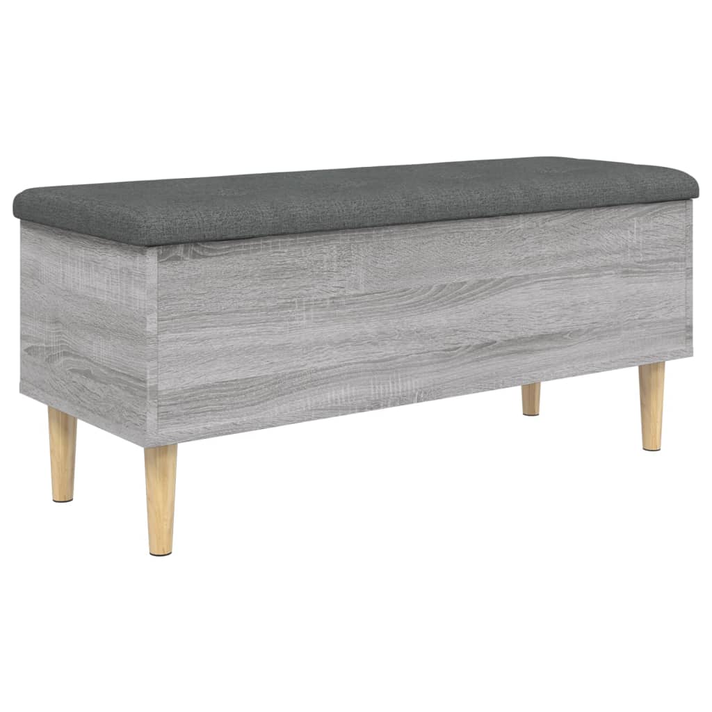 Παγκάκι Αποθήκευσης Γκρι Sonoma 102x42x46 εκ Επεξεργασμένο Ξύλο