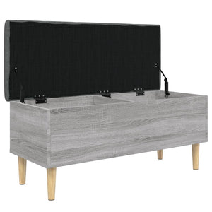 Παγκάκι Αποθήκευσης Γκρι Sonoma 102x42x46 εκ Επεξεργασμένο Ξύλο