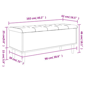Παγκάκι Αποθήκευσης Γκρι Sonoma 102x42x46 εκ Επεξεργασμένο Ξύλο