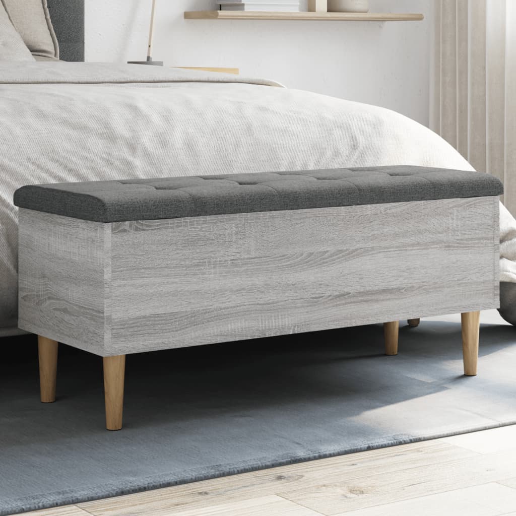 Παγκάκι Αποθήκευσης Γκρι Sonoma 102x42x46 εκ Επεξεργασμένο Ξύλο