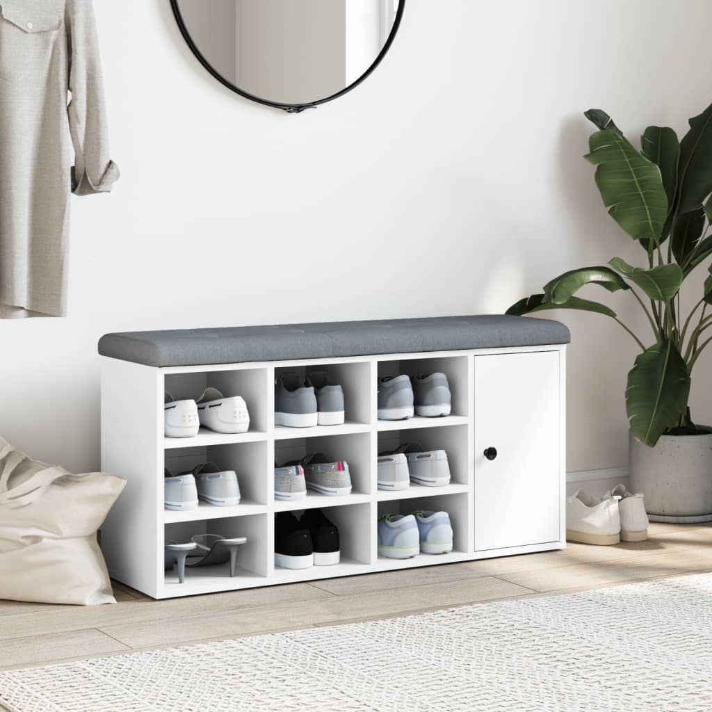 Παπουτσοθήκη Λευκή 102 x 32 x 50 εκ. από Επεξεργασμένο Ξύλο - Pakobazaar