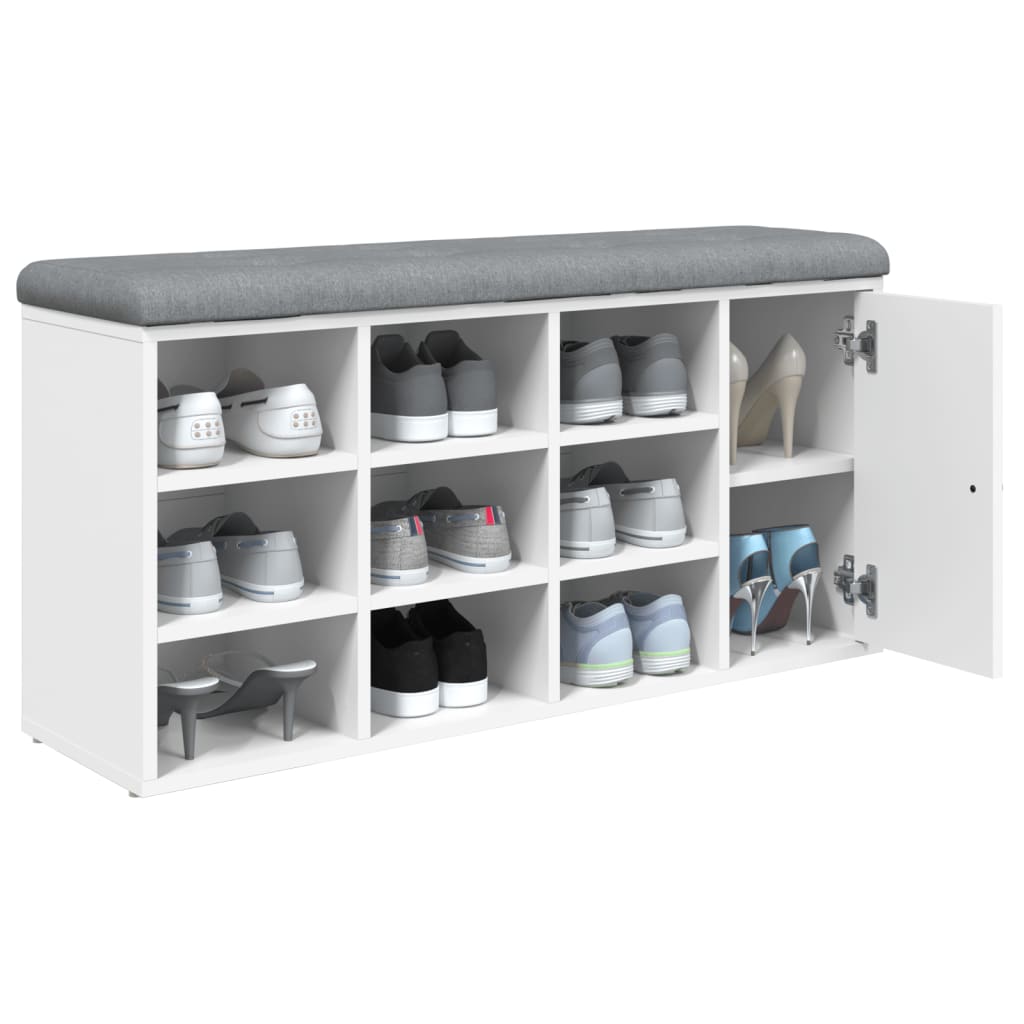 Παπουτσοθήκη Λευκή 102 x 32 x 50 εκ. από Επεξεργασμένο Ξύλο - Pakobazaar