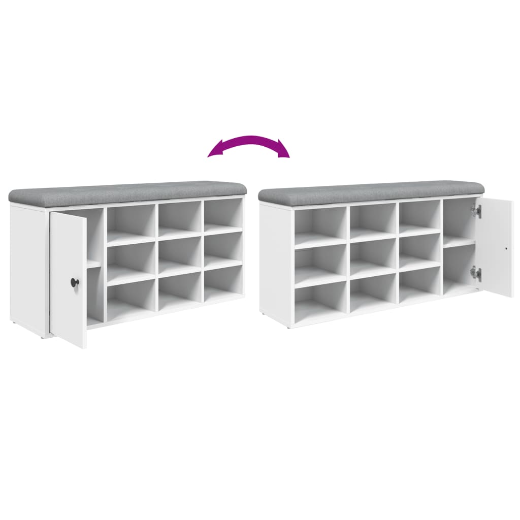 Παπουτσοθήκη Λευκή 102 x 32 x 50 εκ. από Επεξεργασμένο Ξύλο - Pakobazaar