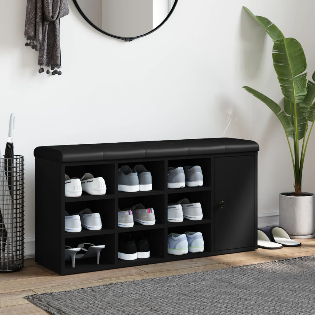 Παπουτσοθήκη Μαύρη 102 x 32 x 50 εκ. από Επεξεργασμένο Ξύλο - Pakobazaar