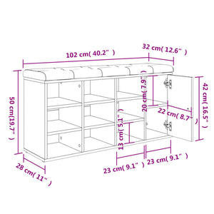 Παπουτσοθήκη Καπνιστή Δρυς 102x32x50 εκ. από Επεξεργασμένο Ξύλο - Pakobazaar
