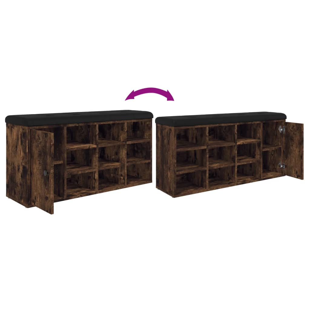 Παπουτσοθήκη Καπνιστή Δρυς 102x32x50 εκ. από Επεξεργασμένο Ξύλο - Pakobazaar