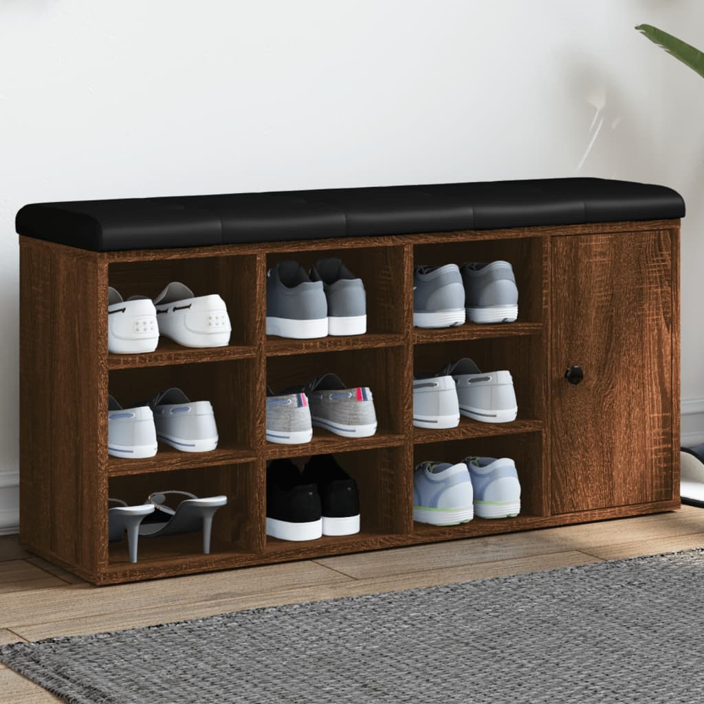 Παπουτσοθήκη Καφέ Δρυς 102x32x50 εκ. από Επεξεργασμένο Ξύλο - Pakobazaar