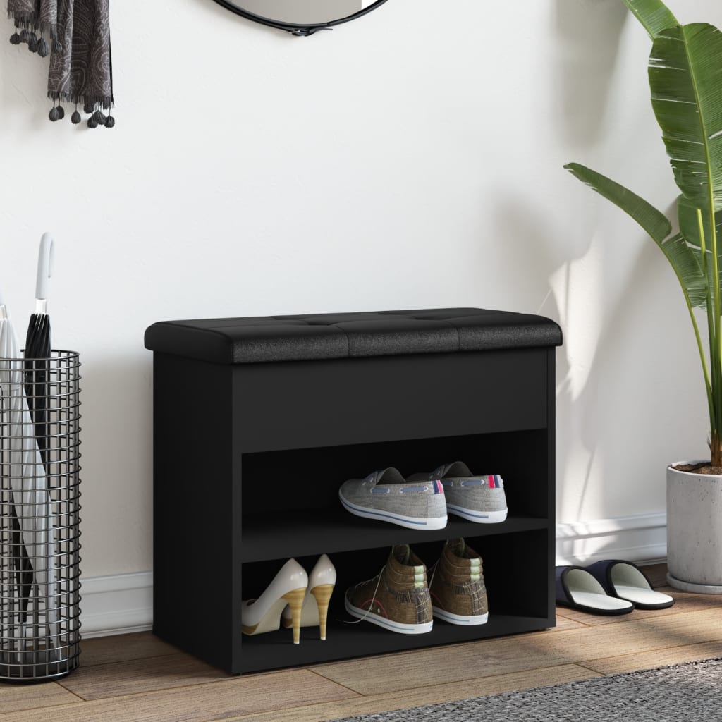 Παπουτσοθήκη Μαύρη 62 x 32 x 50 εκ. από Επεξεργασμένο Ξύλο - Pakobazaar