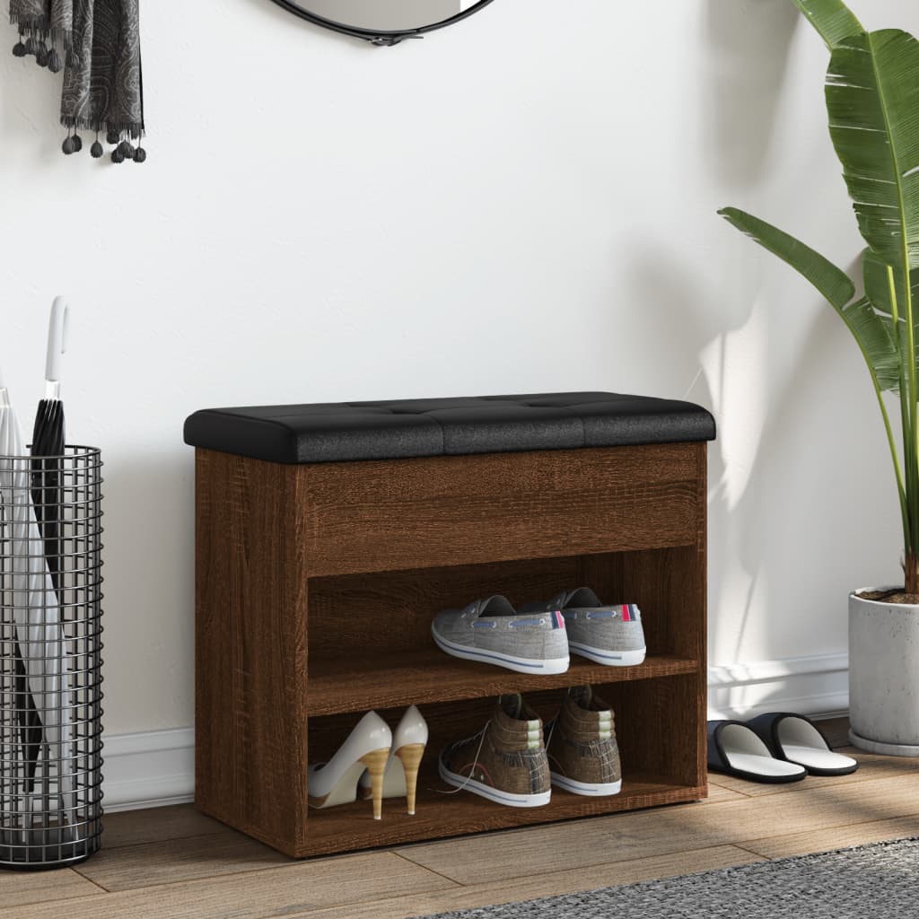 Παπουτσοθήκη Καφέ Δρυς 62x32x50 εκ. από Επεξεργασμένο Ξύλο