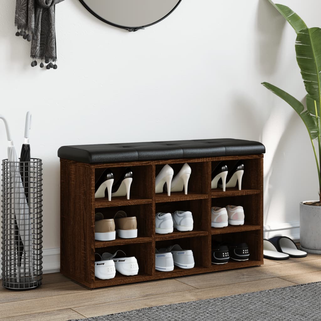 Παπουτσοθήκη Καφέ Δρυς 82x32x50 εκ. από Επεξεργασμένο Ξύλο - Pakobazaar