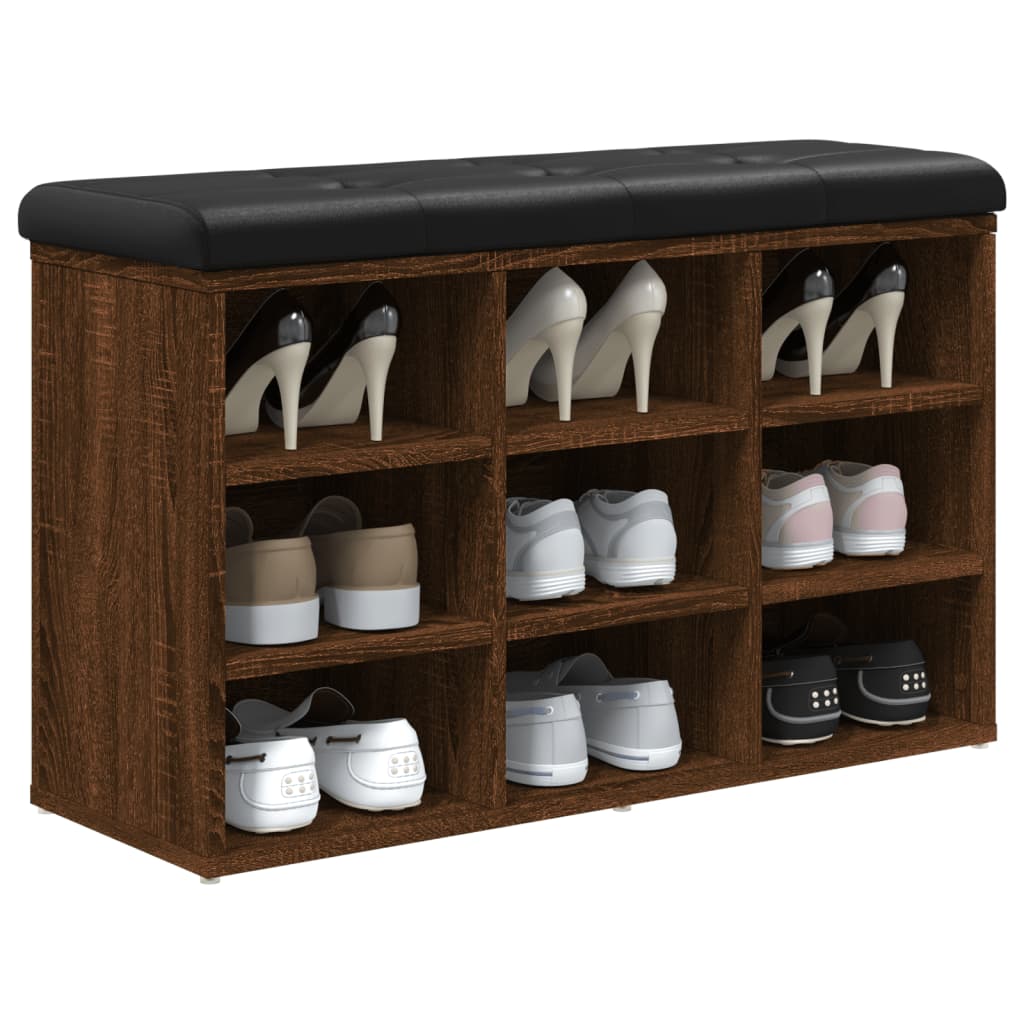 Παπουτσοθήκη Καφέ Δρυς 82x32x50 εκ. από Επεξεργασμένο Ξύλο - Pakobazaar