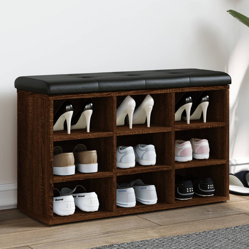 Παπουτσοθήκη Καφέ Δρυς 82x32x50 εκ. από Επεξεργασμένο Ξύλο - Pakobazaar