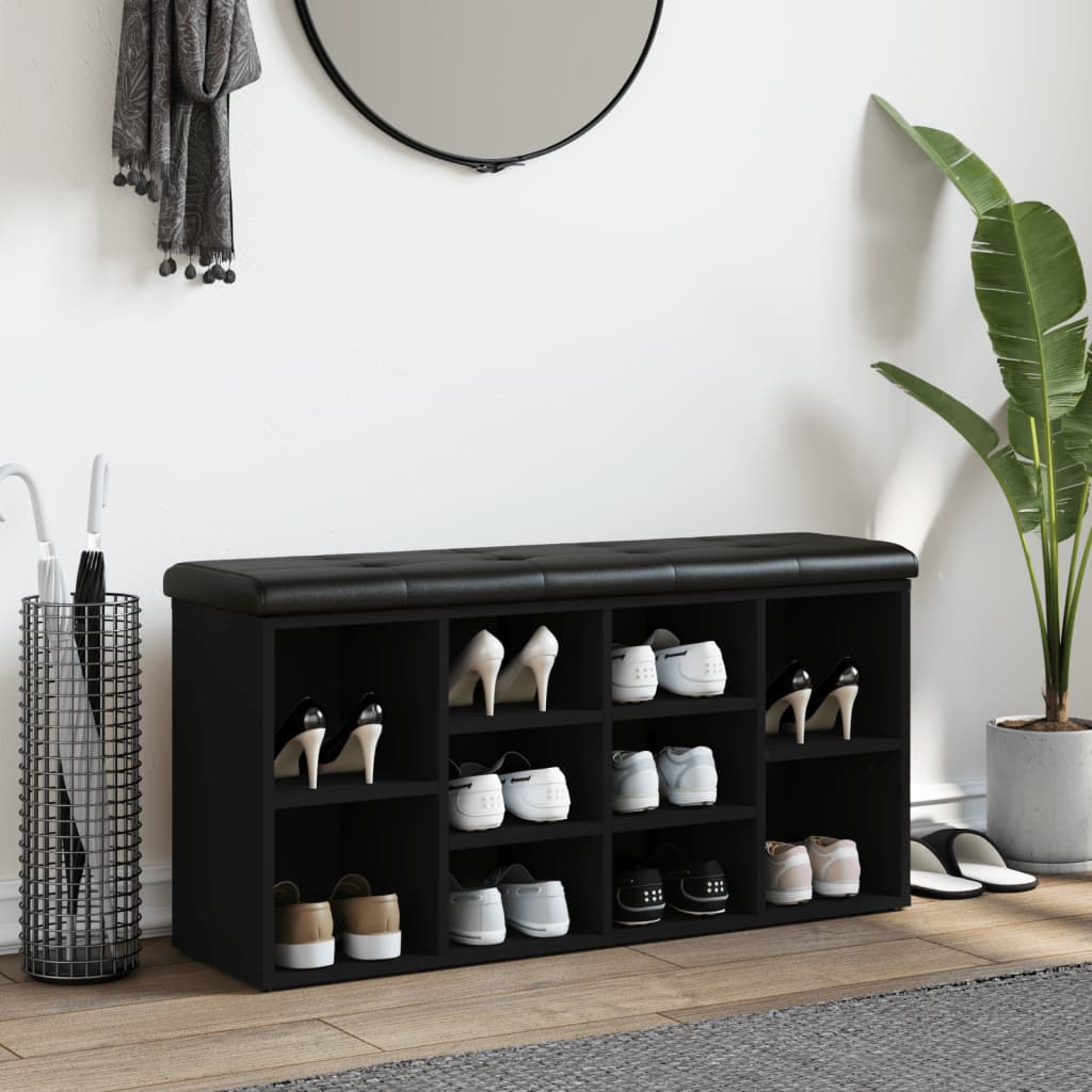 Παπουτσοθήκη Μαύρη 102 x 32 x 50 εκ. από Επεξεργασμένο Ξύλο - Pakobazaar