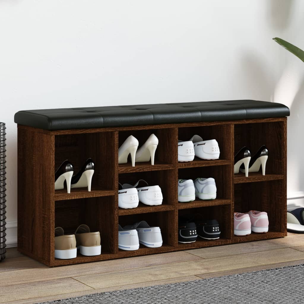 Παπουτσοθήκη Καφέ Δρυς 102x32x50 εκ. από Επεξεργασμένο Ξύλο - Pakobazaar