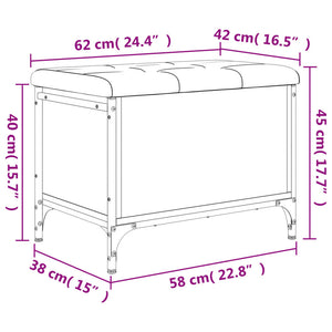 Παγκάκι Αποθήκευσης Καπνιστή Δρυς 62x42x45 εκ. από Επεξ. Ξύλο
