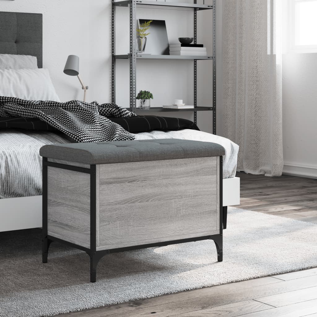 Παγκάκι Αποθήκευσης Γκρι Sonoma 62x42x45 εκ. Επεξεργασμένο Ξύλο