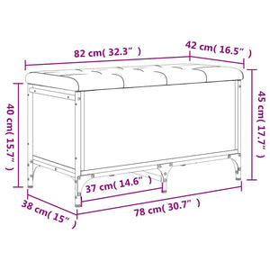 Παγκάκι Αποθήκευσης Καπνιστή Δρυς 82x42x45 εκ. από Επεξ. Ξύλο