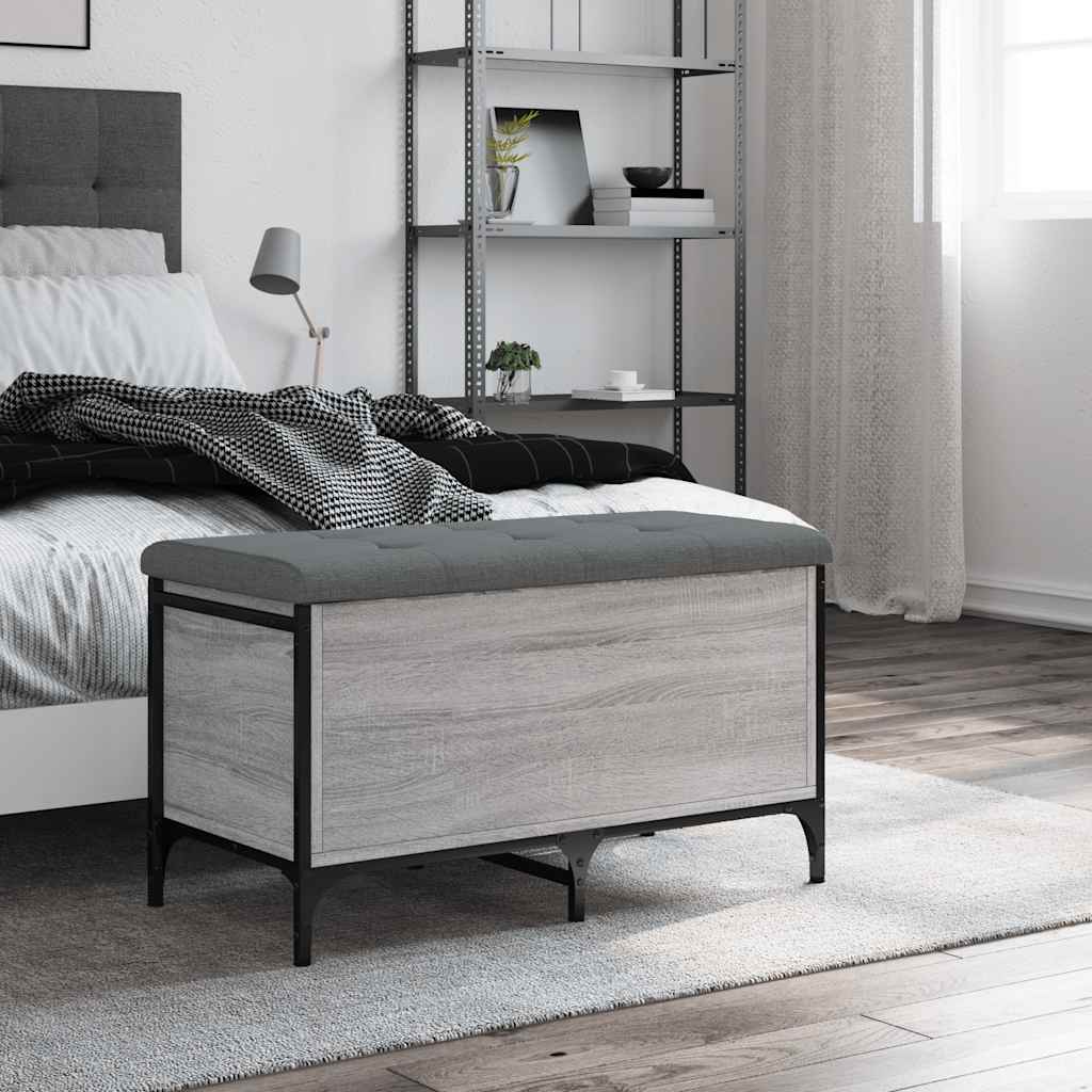 Παγκάκι Αποθήκευσης Γκρι Sonoma 82x42x45 εκ. Επεξεργασμένο Ξύλο