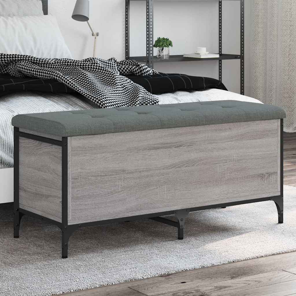 Παγκάκι Αποθήκευσης Γκρι Sonoma 102x42x45 εκ Επεξεργασμένο Ξύλο - Pakobazaar