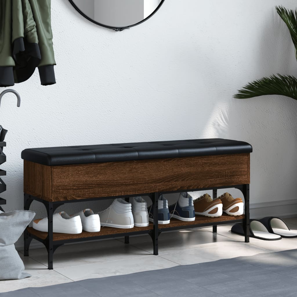 Παπουτσοθήκη Καφέ Δρυς 102x32x45 εκ. από Επεξεργασμένο Ξύλο - Pakobazaar