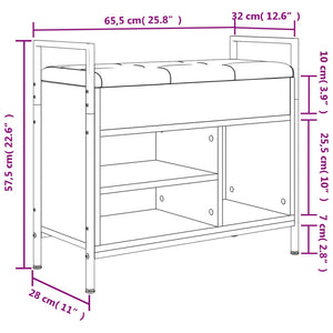 Παπουτσοθήκη Γκρι Sonoma 65,5x32x57,5εκ. από Επεξεργασμένο Ξύλο