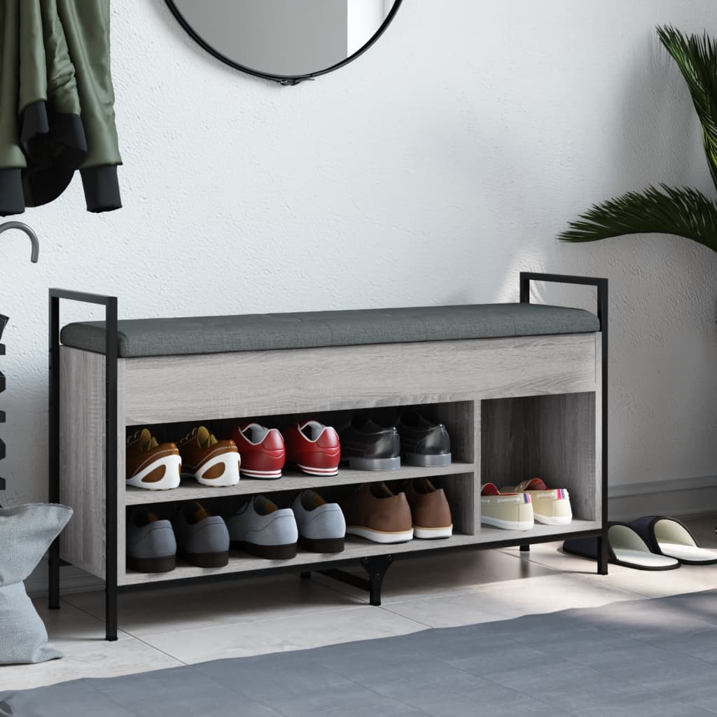 Παπουτσοθήκη Γκρι Sonoma 105,5x32x57,5 εκ. Επεξεργασμένο Ξύλο