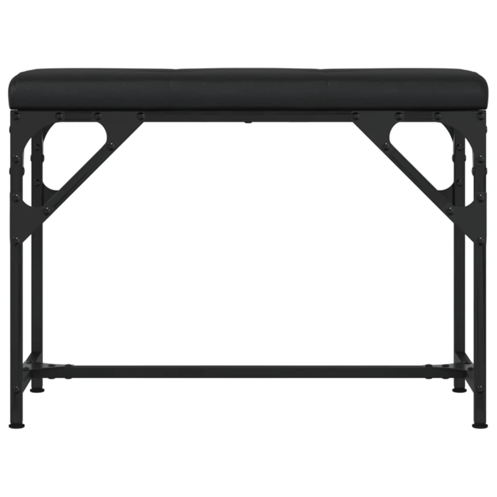 Πάγκος Τραπεζαρίας Μαύρος 62x32x45 εκ. Ατσάλι / Συνθετικό Δέρμα