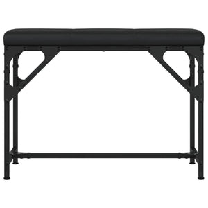 Πάγκος Τραπεζαρίας Μαύρος 62x32x45 εκ. Ατσάλι / Συνθετικό Δέρμα