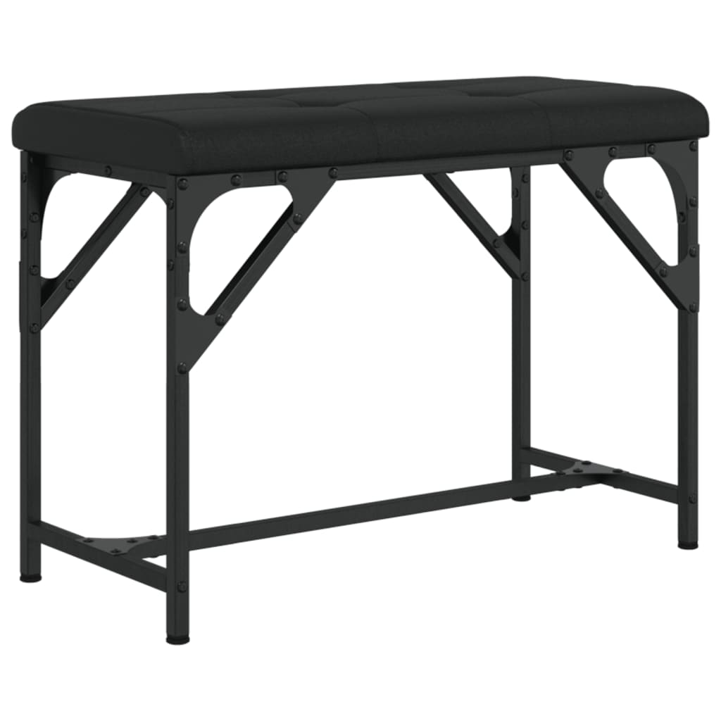 Πάγκος Τραπεζαρίας Μαύρος 62x32x45 εκ. Ατσάλι / Συνθετικό Δέρμα