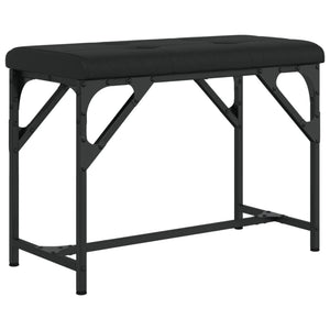 Πάγκος Τραπεζαρίας Μαύρος 62x32x45 εκ. Ατσάλι / Συνθετικό Δέρμα