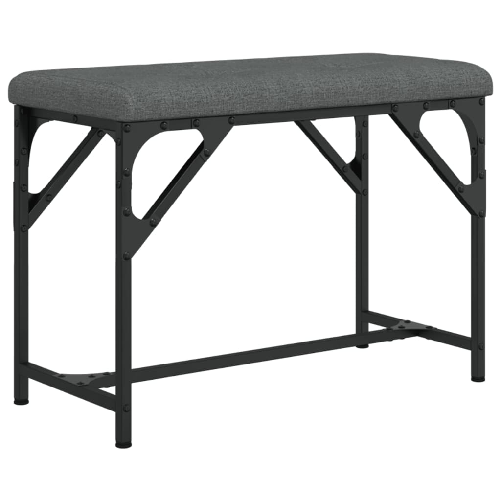 Πάγκος Τραπεζαρίας Σκούρο Γκρι 62 x 32 x 45 εκ. Ατσάλι / Ύφασμα - Pakobazaar