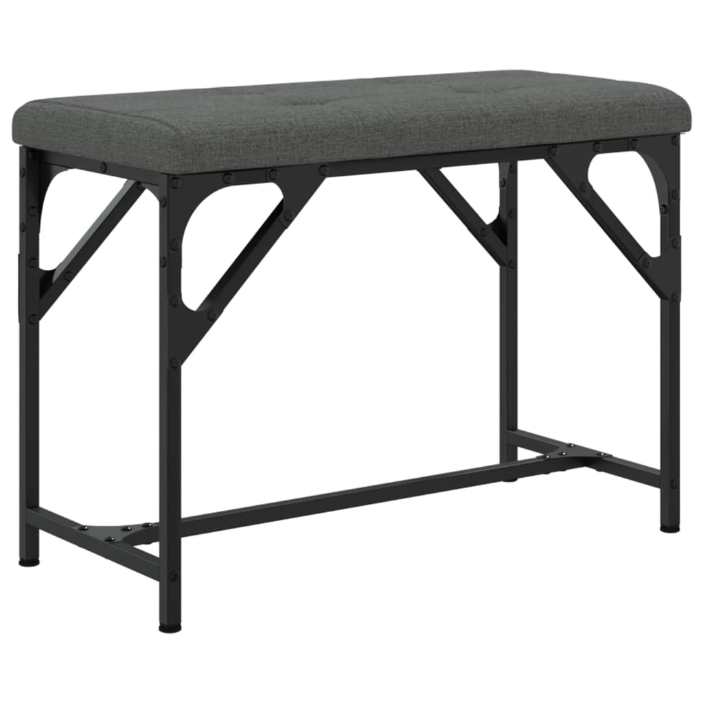Πάγκος Τραπεζαρίας Σκούρο Γκρι 62 x 32 x 45 εκ. Ατσάλι / Ύφασμα - Pakobazaar