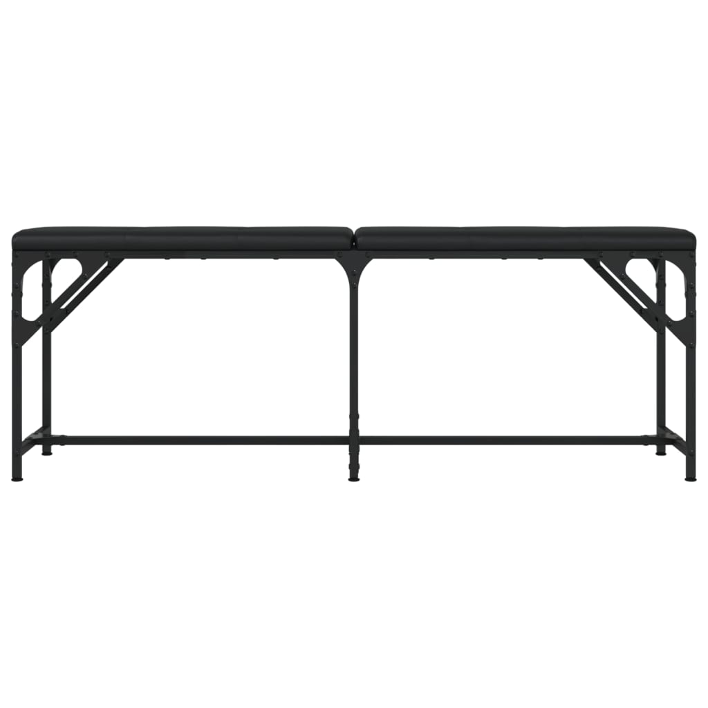 Πάγκος Τραπεζαρίας Μαύρος 124x32x45 εκ. Ατσάλι/Συνθετικό Δέρμα