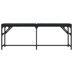 Πάγκος Τραπεζαρίας Μαύρος 124x32x45 εκ. Ατσάλι/Συνθετικό Δέρμα
