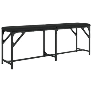 Πάγκος Τραπεζαρίας Μαύρος 124x32x45 εκ. Ατσάλι/Συνθετικό Δέρμα