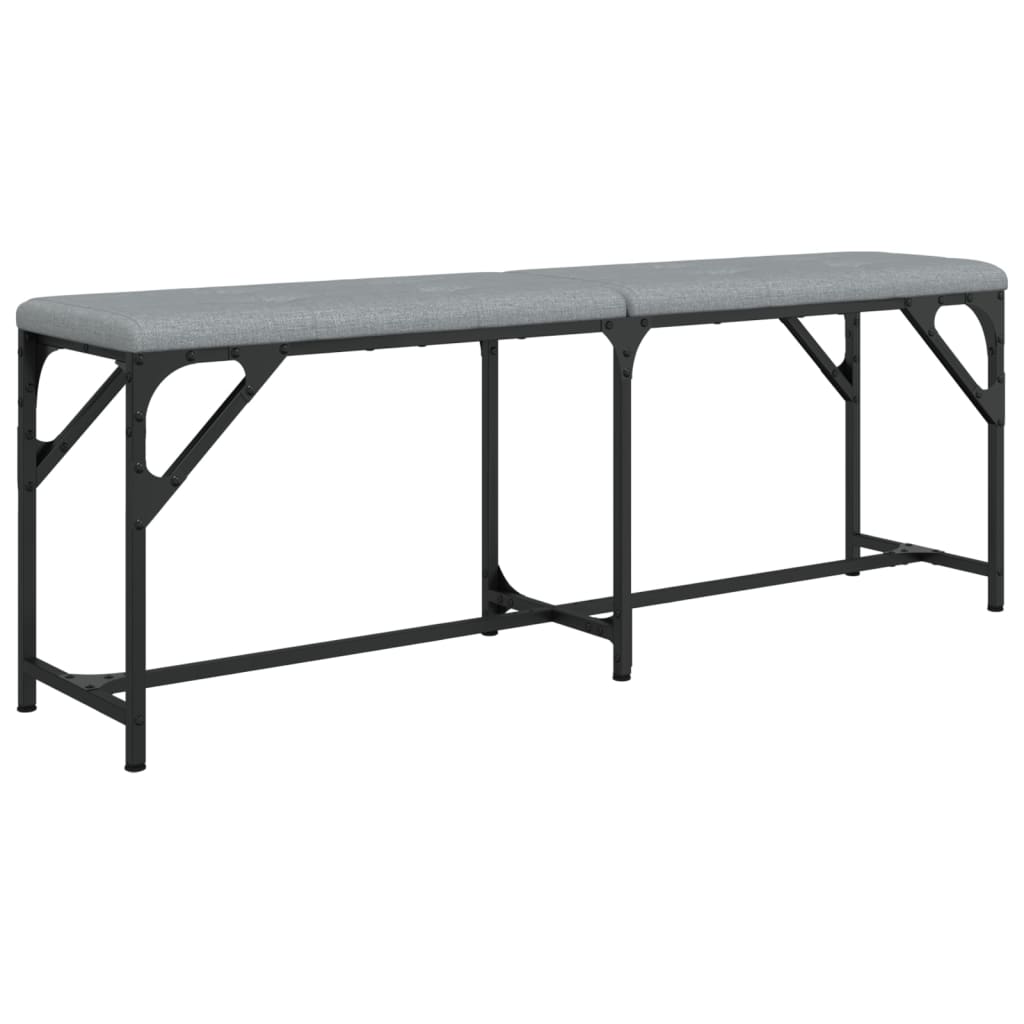 Πάγκος Τραπεζαρίας Ανοιχτό Γκρι 124x32x45 εκ. Ατσάλι / Ύφασμα