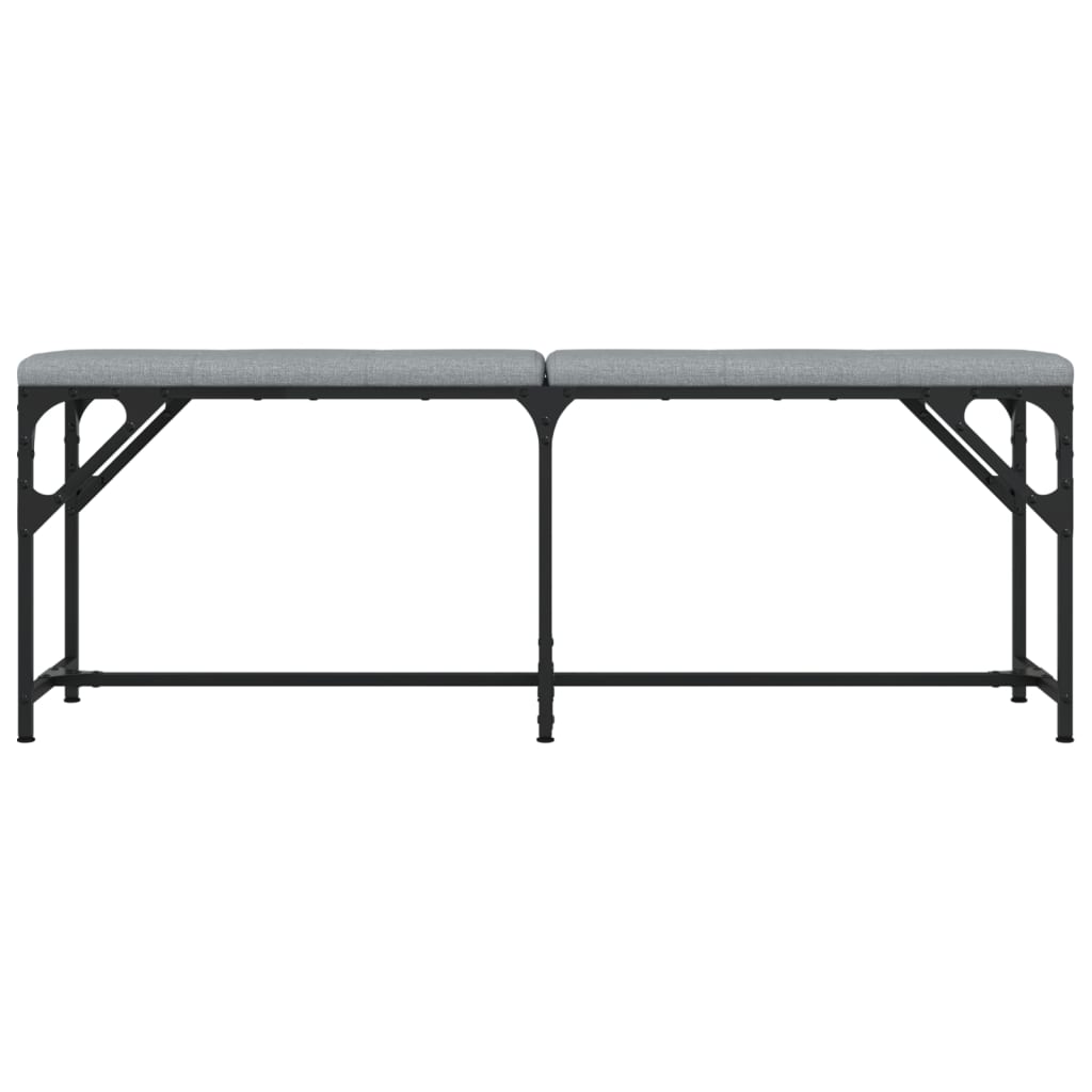 Πάγκος Τραπεζαρίας Ανοιχτό Γκρι 124x32x45 εκ. Ατσάλι / Ύφασμα