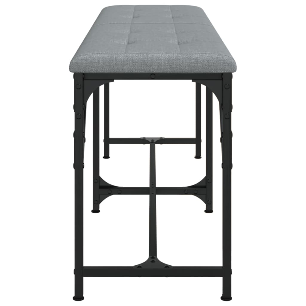 Πάγκος Τραπεζαρίας Ανοιχτό Γκρι 124x32x45 εκ. Ατσάλι / Ύφασμα