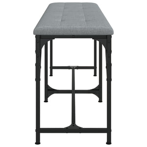 Πάγκος Τραπεζαρίας Ανοιχτό Γκρι 124x32x45 εκ. Ατσάλι / Ύφασμα